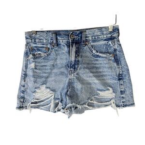 American Eagle Outfitters Blue Distressed Jean Shorts